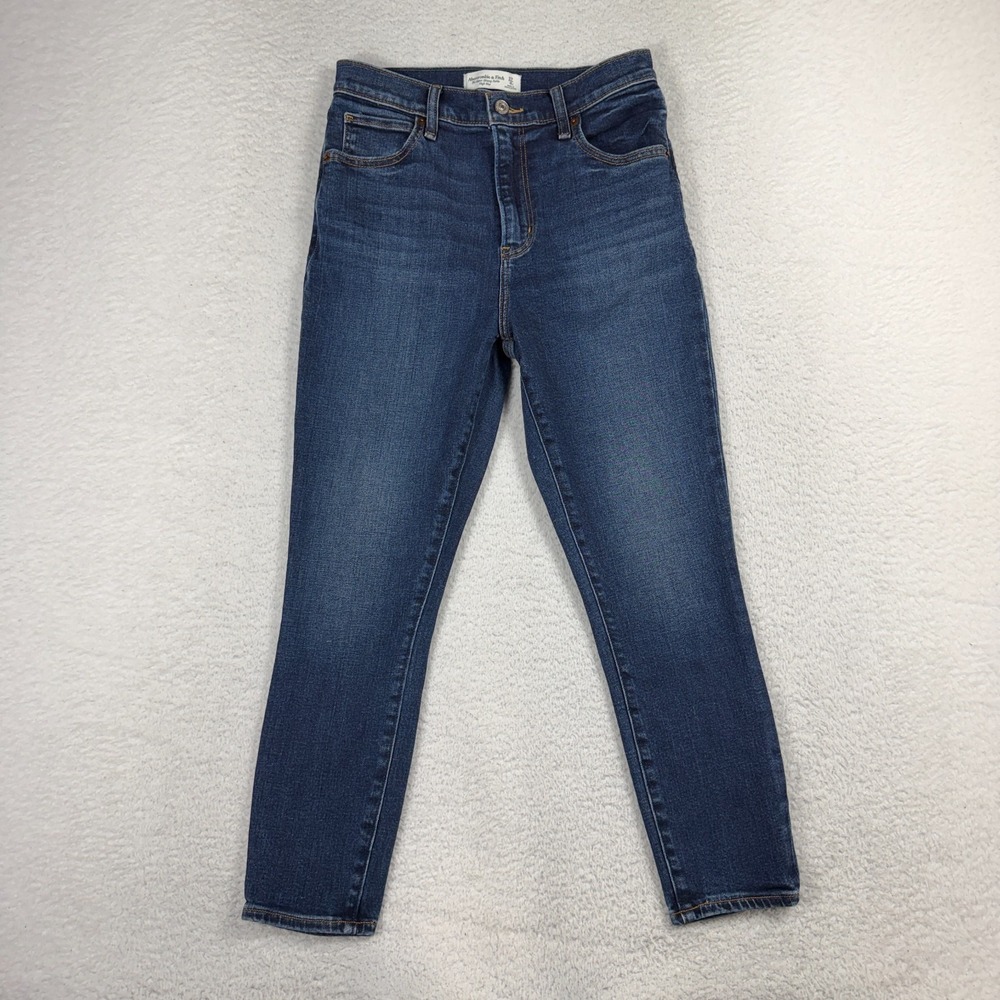 Abercrombie & Fitch Jeans Womens 27/4 (26.5x23) Blue Hi Rise Super Skinny Ankle